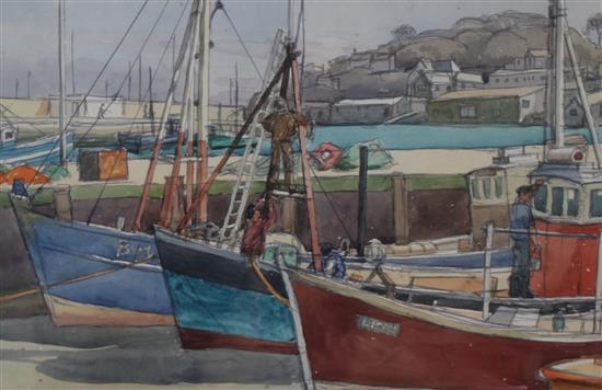Veronia Burleigh watercolour, Brixham(-)